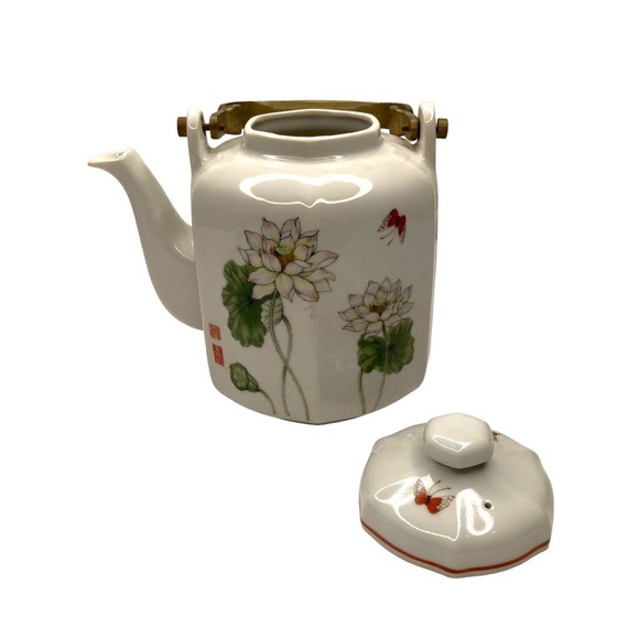 Original Lotus The Tuscany Collection Porcelain Large 6 Cups 48Oz Teapot Japan - Picture 3 of 12